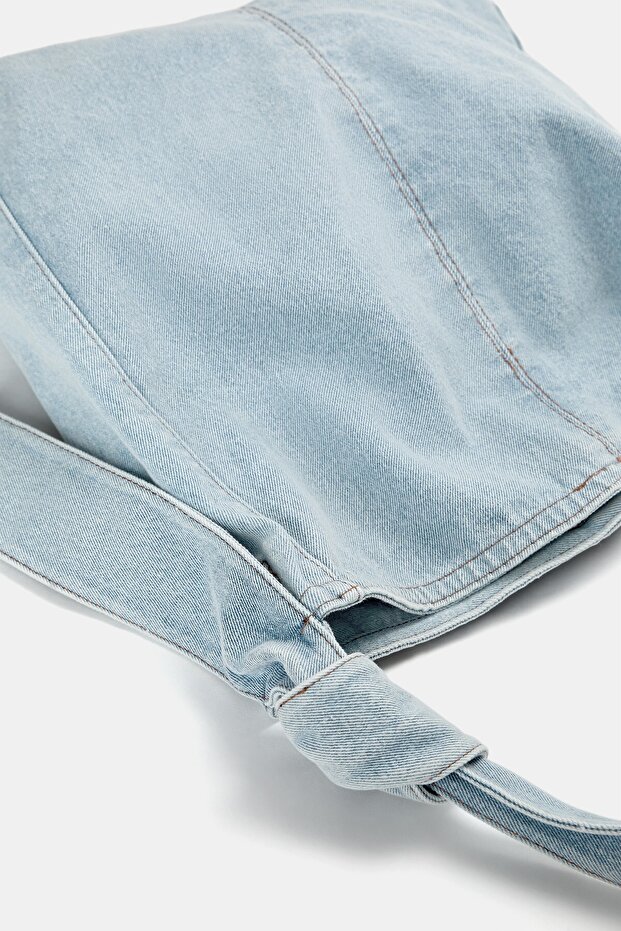 Denim tote çanta - 5