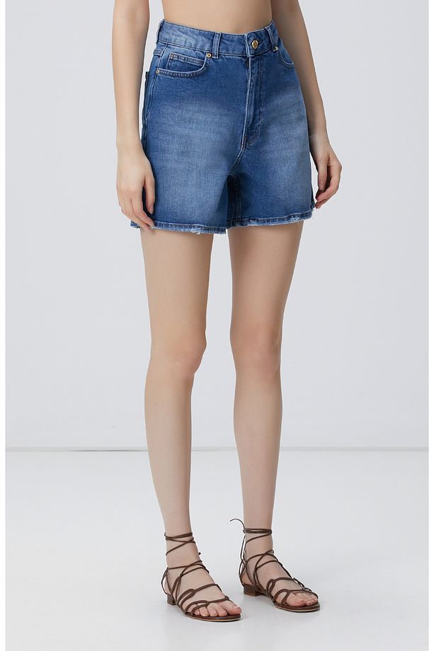 Açık Mavi Denim Şort - 5