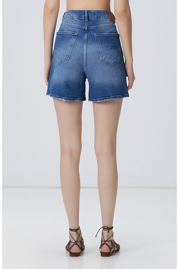 Açık Mavi Denim Şort - 6