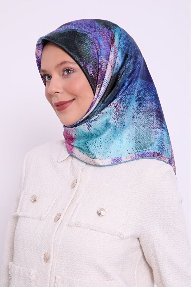 وشاح كريستالي لامع بنمط الفرشاة - 1