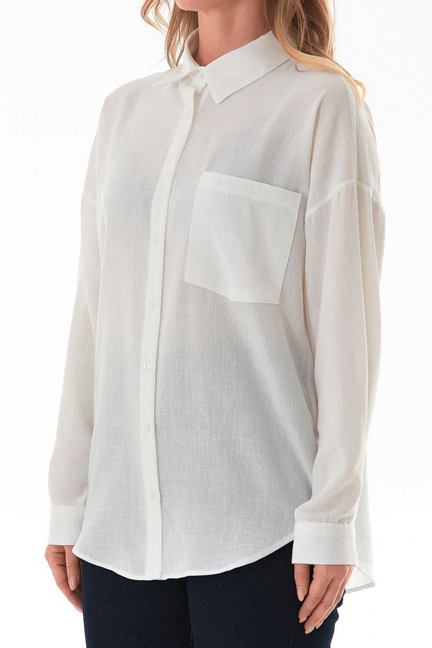 Basic Tek Cepli Oversize Gömlek - 7