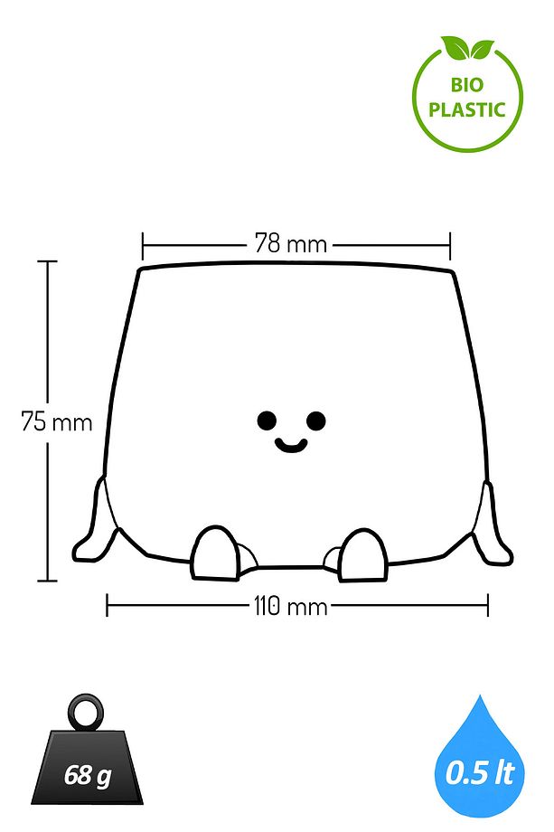 Mini Boy Sevimli Tombul Saksı 0.5 Litre Sukulent Saksısı Pembe - 3