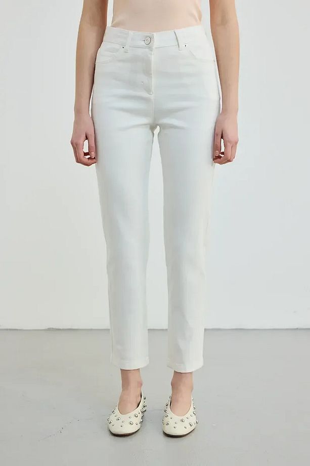 Slim Kot Pantolon - Ekru - 1