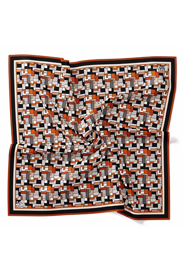 وشاح كريستالي لامع بنمط مربعات هندسية - 2