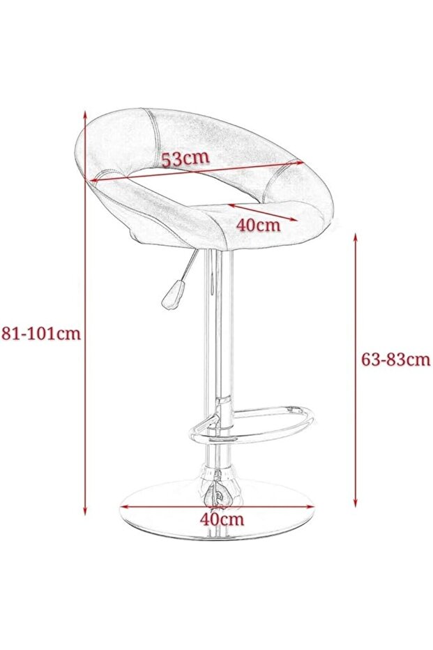 Adjustable Bar Stool White - 4