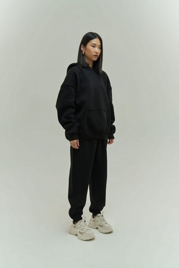Gambol Black Oversize Tracksuit Set