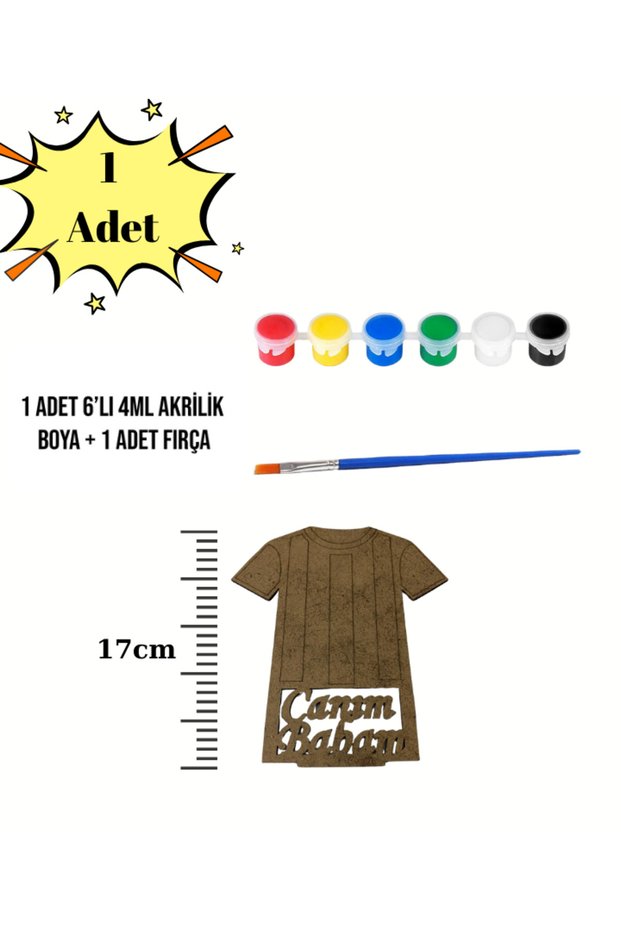 Father's Day Gift to My Dear Dad Wooden Painting Set Jersey Fan Themed 1 Piece