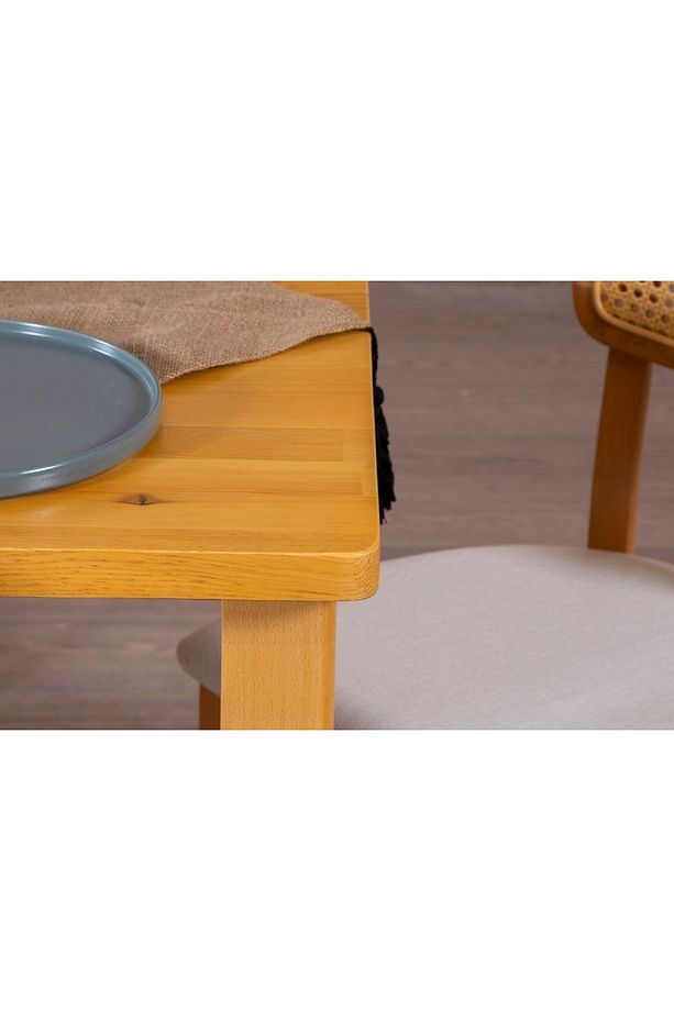 Hazeran İskandinav Masif Mutfak Masa Takımı, 2 Sandalye 1 Bench, 80X160 - 5