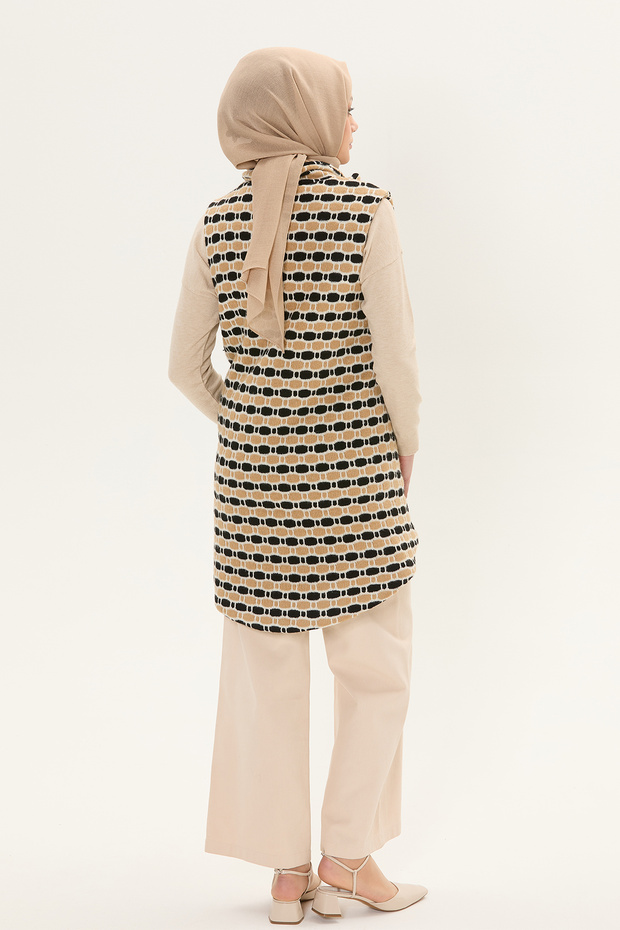 Fermuarlı Örme Dokulu Yelek - 5