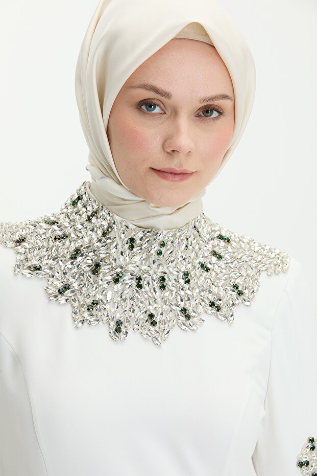 Taş İşlemeli Abiye Elbise - 6