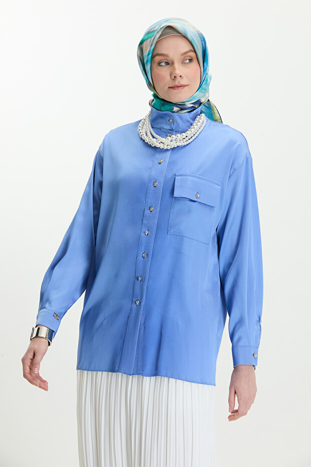 Yüksek Yakalı Gömlek - 4