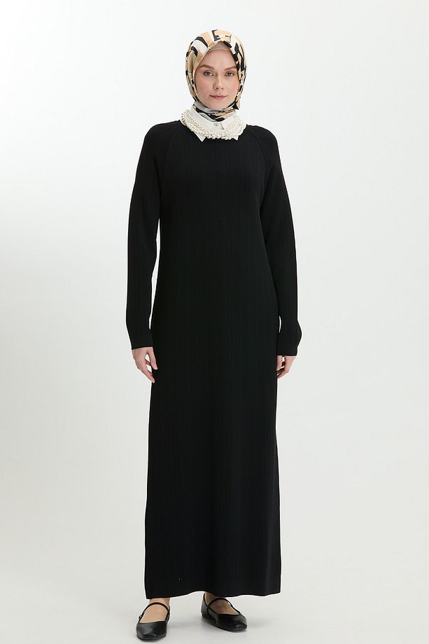 Oversize Basic Triko Elbise - 2