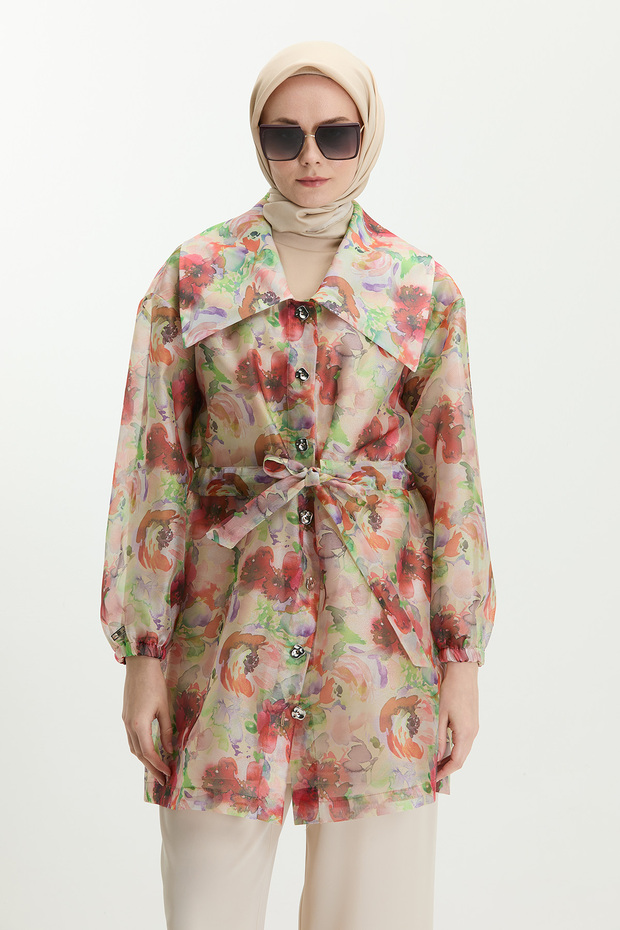 Düğmeli Organze Kap - 2