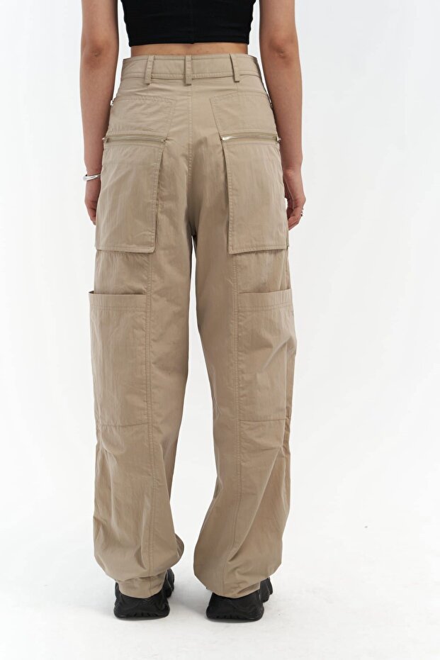 Wendy Bej Paraşüt Kargo Pantolon - 5