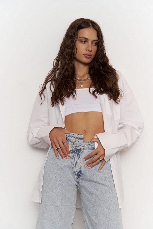 Avery Oversize Beyaz Gömlek - 5