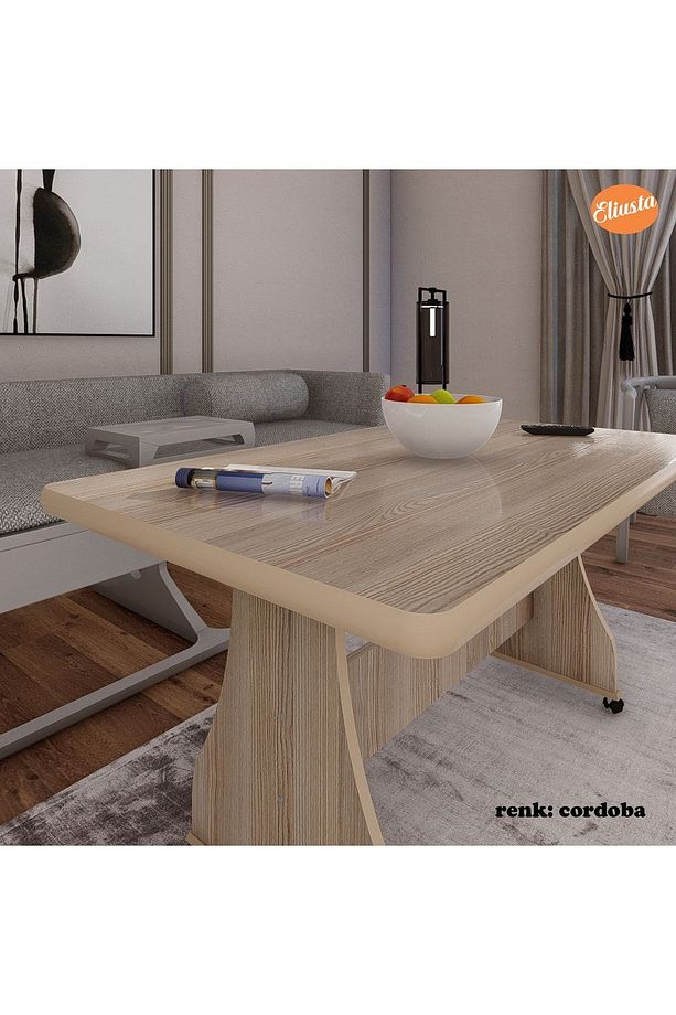 ELİUSTA TEKERLEKLİ MDF MASA YEMEK MASASI - 3