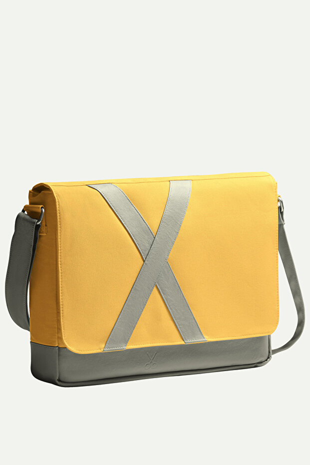 KAFT Unisex Yatay Postacı Çantası - Nevend - Sulphur