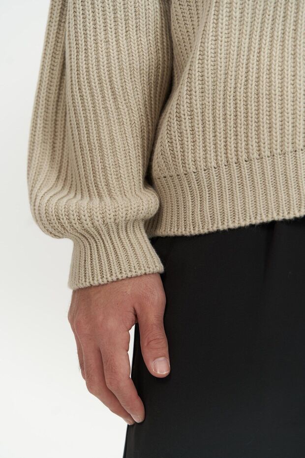 Cassian Bej Erkek Triko Hırka - 5