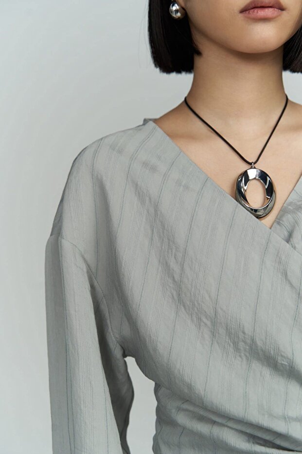 Bella Midi Boy Gri Elbise - 5