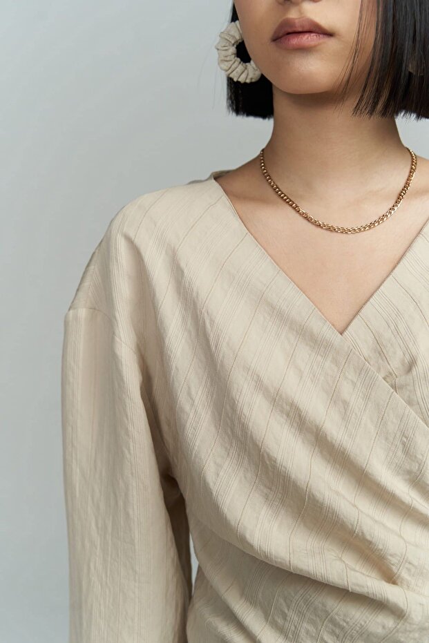 Bella Midi Boy Bej Elbise - 8