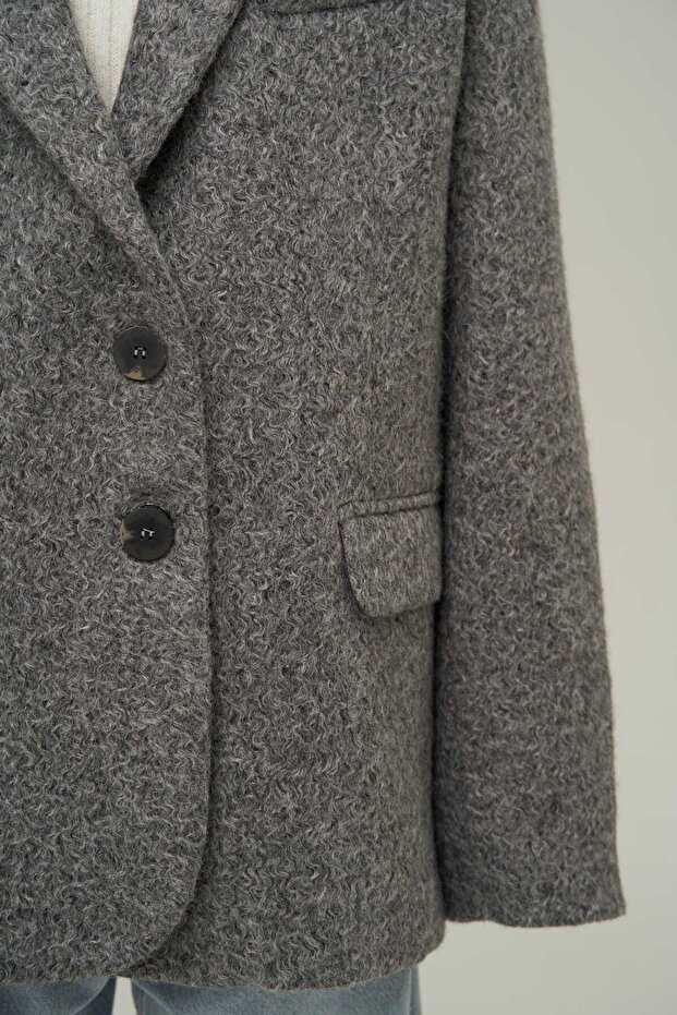 Enzo Antrasit Blazer Ceket - 5