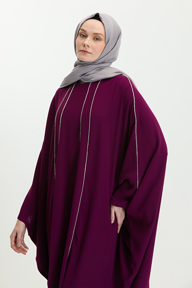Taş Detaylı Abaya - 4
