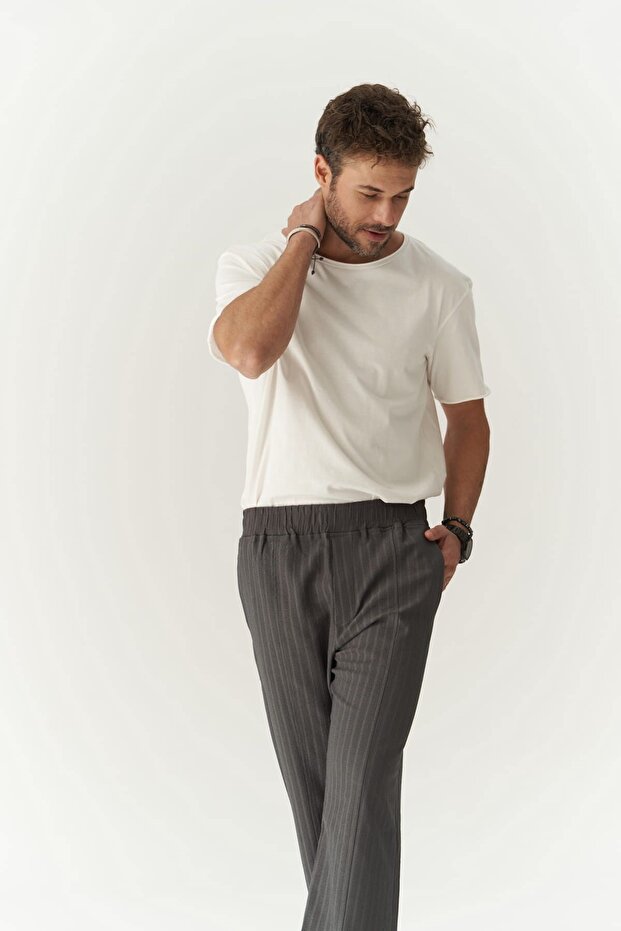 Robin Rachel Örme Kumaş Antrasit Pantolon - 6