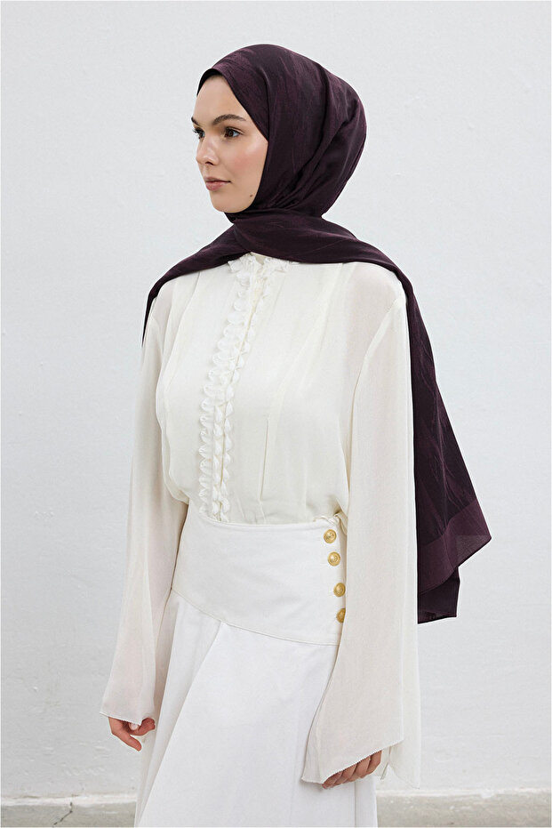 Cotton Line Şal Mürdüm - 7