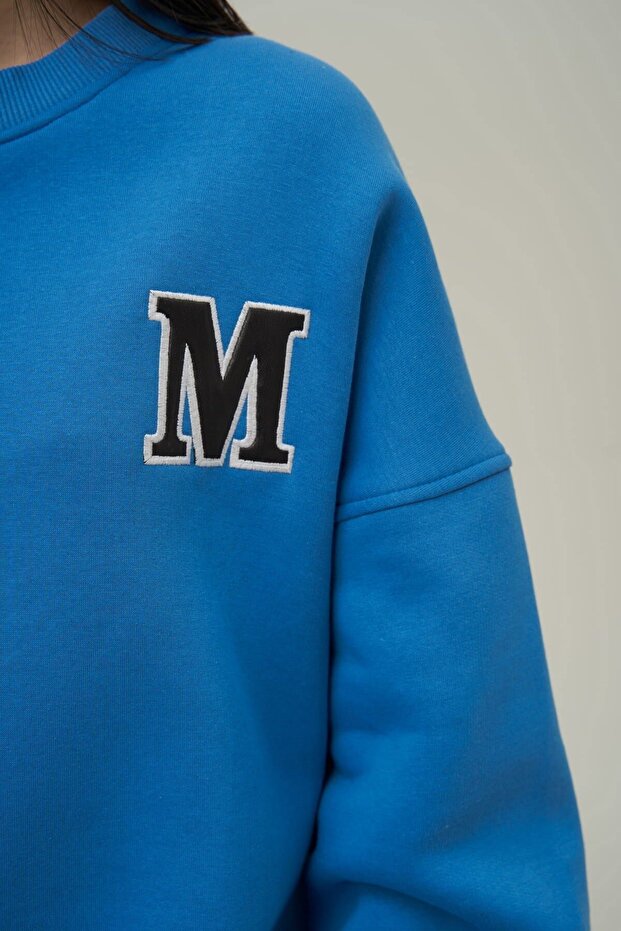 Venera Mavi Oversize Sweatshirt - 2