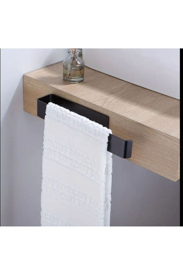 -Paslanmaz Çelik Havluluk /Siyah /Yapışkanlı + Vidalı Sistem/ Banyo Lavabo Mutfak - 3