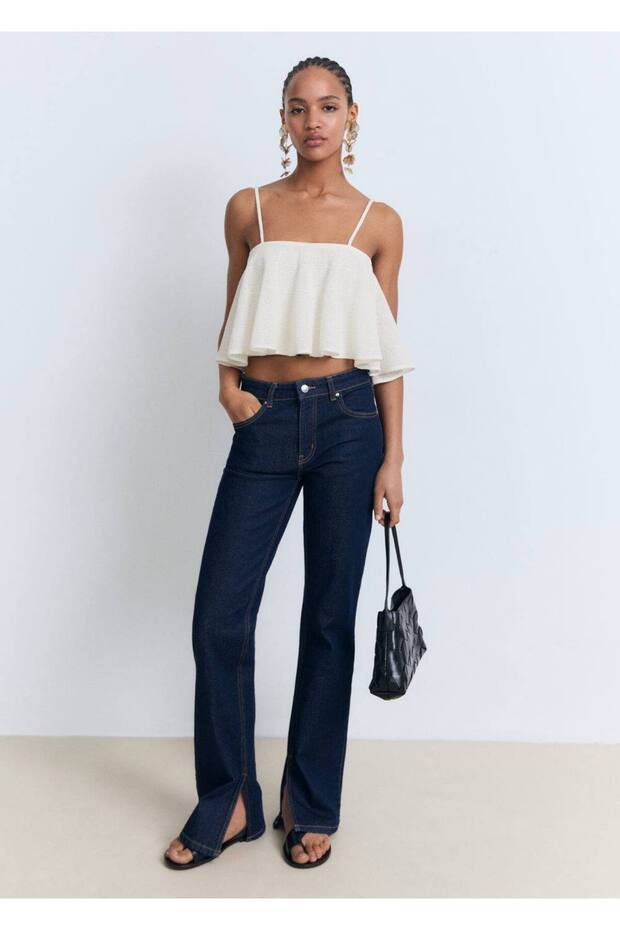 Volanlı triko bluz - 2