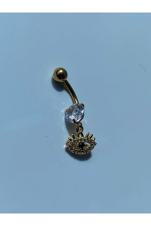 Göbek Çelik Piercing Göz Model Zirkon Taşlı - 4