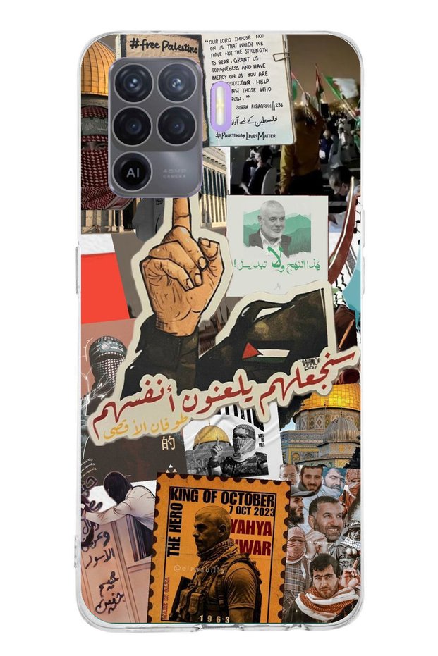 Oppo Reno 5 Lite Compatible Palestine Freedom Transparent Silicone Case