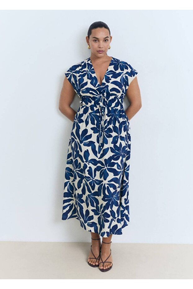 Desenli uzun elbise - 8