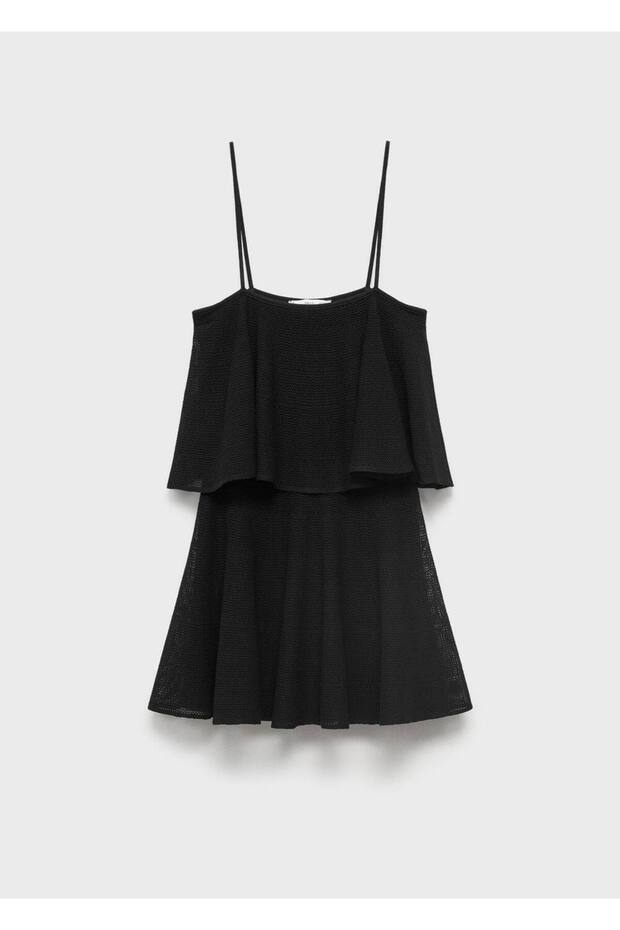 Volanlı triko elbise - 3