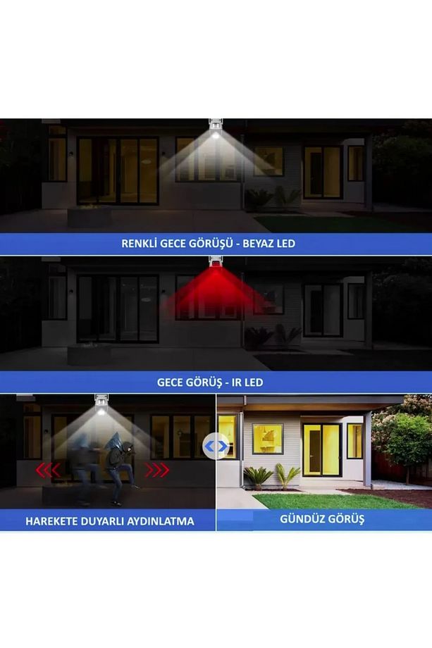 Okam 3011 Çift Kameralı Hareket Takipli Gece Sensörlü Çift Siren Su Geçirmez Wifi Ip Kamera - 6