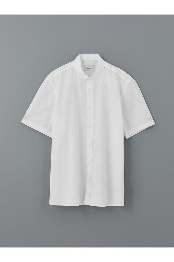 LCW Vision Regular Fit Kısa Kollu Keten Karışımlı Erkek Gömlek (S5) - 4