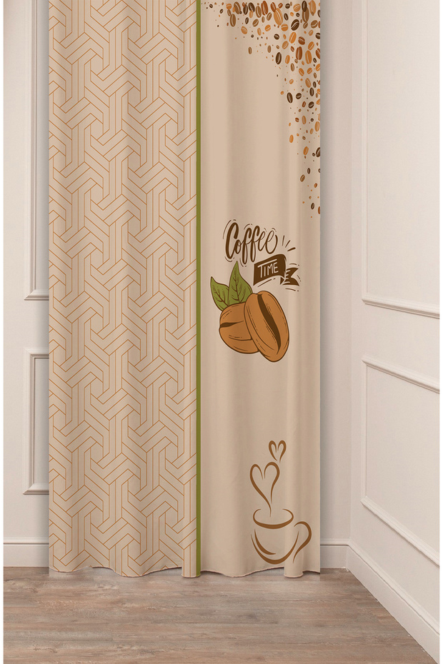 Coffee Kitchen Coffee Bean Sweet Fruit Greenery Patterned Special Design Bohemian (Single Wing) Background Curtain