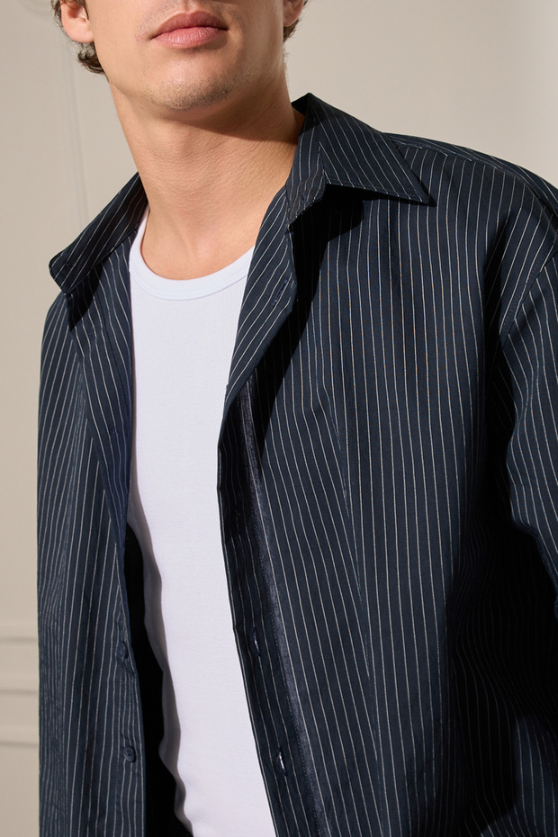 Oversıze Cızgılı Gomlek - 3