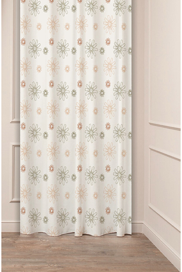 Flowers Leaf Striped Bohemian Patterned Special Design Digital Printed (Single Wing) Modern Stylish Background Curtain