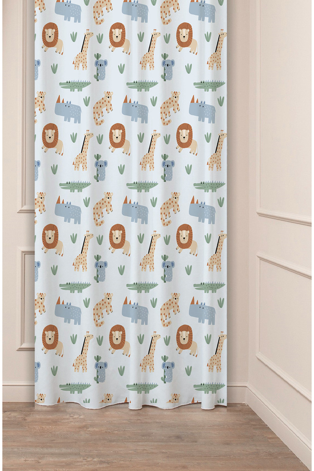 Bohemian Geometric Line Shapes Special Design Patterned Digital Printed (Single Wing) Modern Stylish Background Curtain