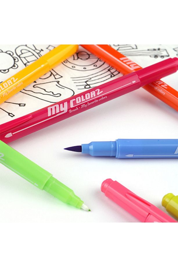 My Color Çift Taraflı Fırça Uçlu Keçeli Kalem 12 Renk - 4