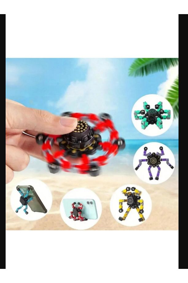 Örümcek Çark Fidget Spinner Stres Çarkı Zincir Robot Eğitici Oyuncak - 3