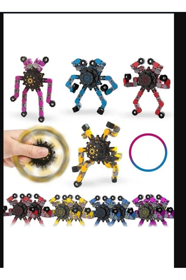 Örümcek Çark Fidget Spinner Stres Çarkı Zincir Robot Eğitici Oyuncak - 8
