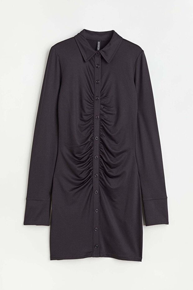 Draped shirt dress