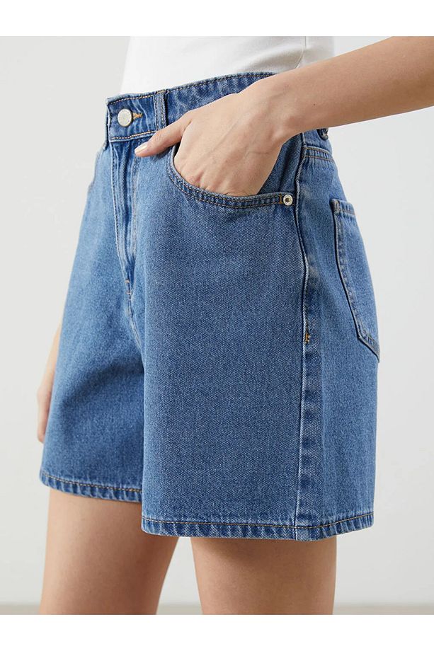 LCW Jeans Indigo Standart Fit Kadın Jean Şort - 3