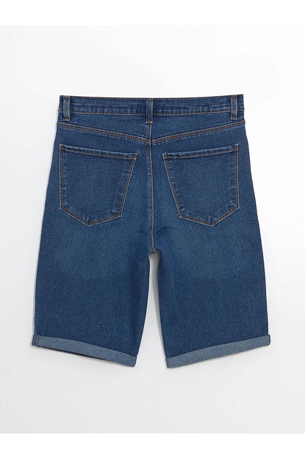 LCW Jeans Indigo Dar Fit Kadın Jean Şort - 2