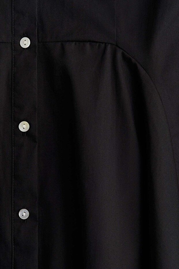 فستان قطني بأزرار أمامية - 1