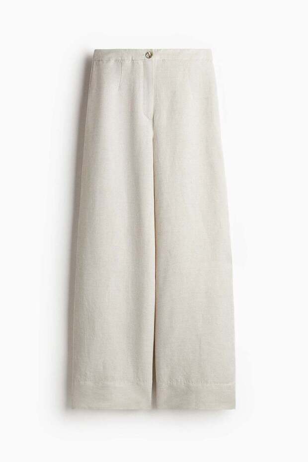 Linen-blend trousers