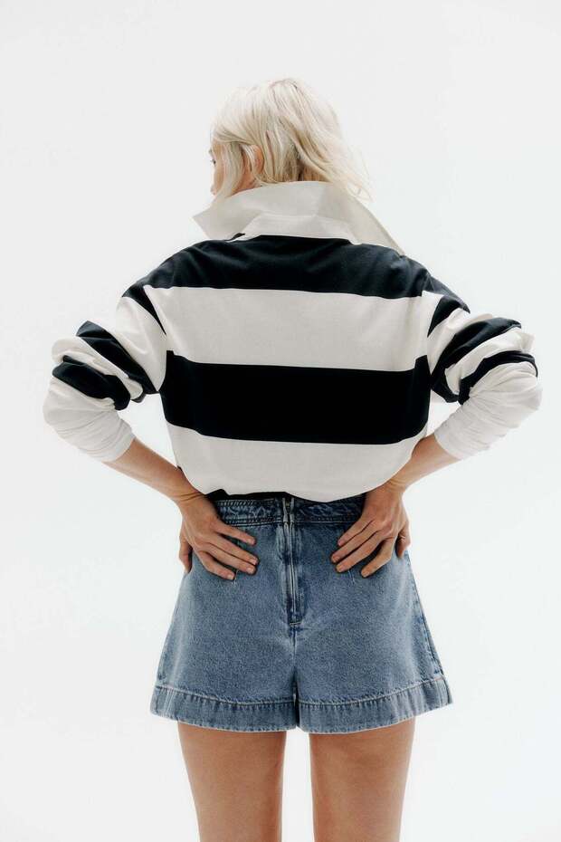 Wrap denim skort - 4